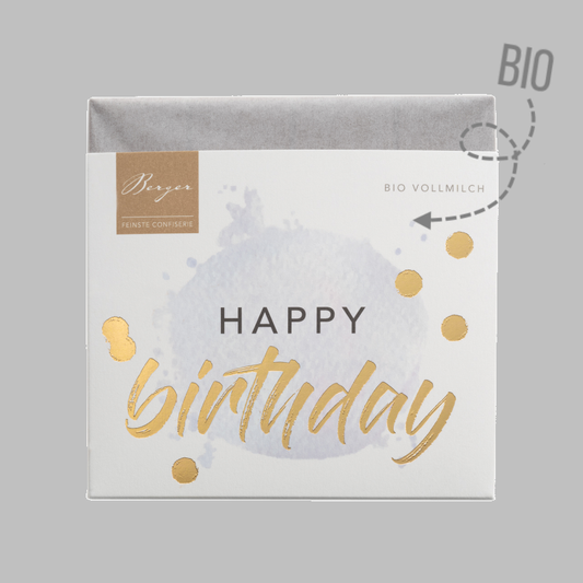 Bio-Vollmilchschokolade "Happy Birthday"